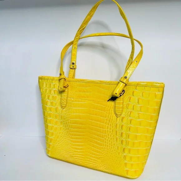 Brahmin Med Asher Buttercup Melbourne Tote & Credit Card Wallet MSRP $390